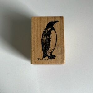 Vintagege penguin rubber stamp